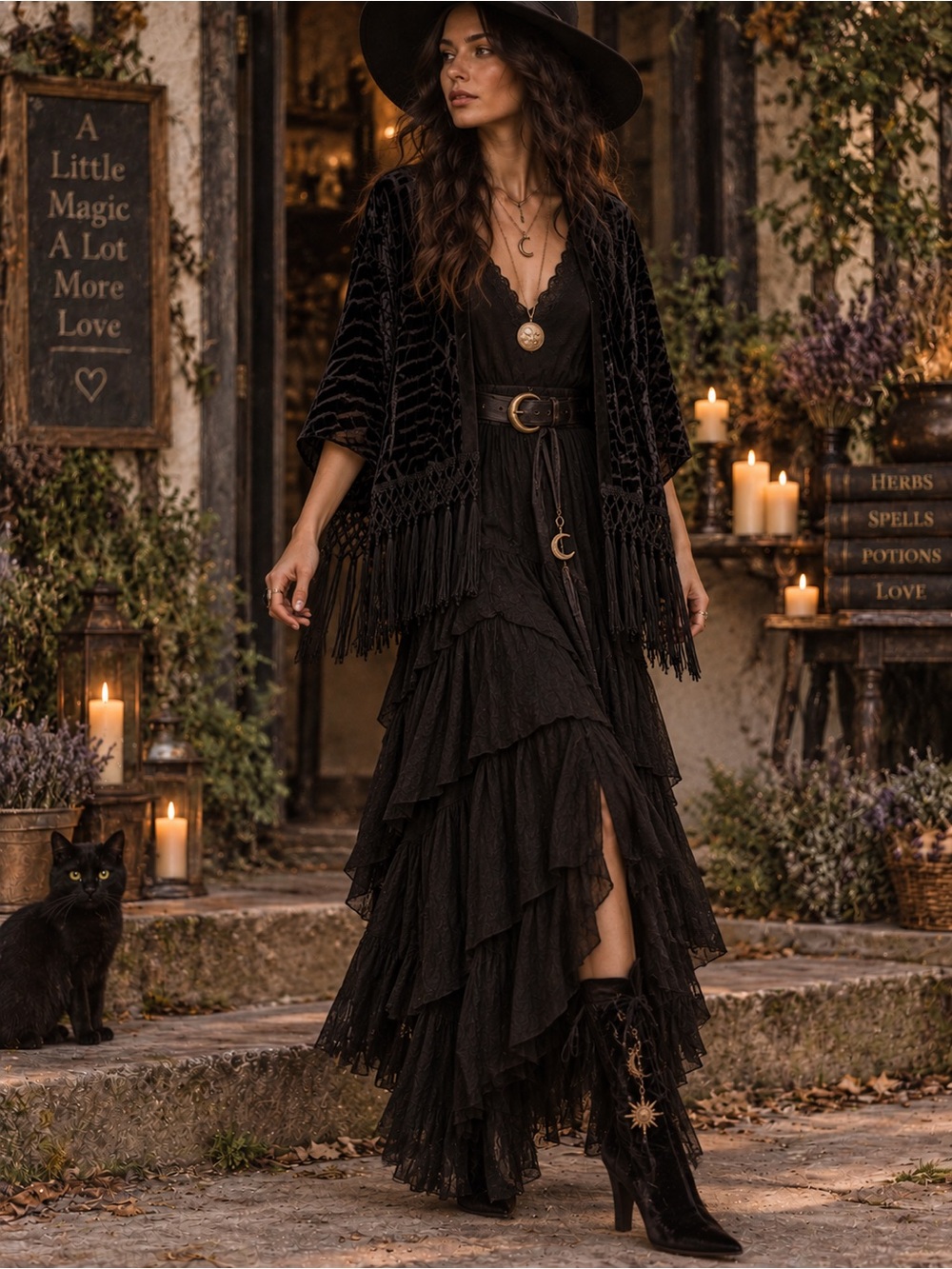 Velvet Fringe Kimono